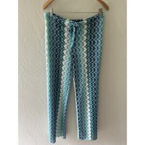 BECCA Swim Women’s Sunset Soirée Lace Cover-up Pants Size Large Waterfall Blue